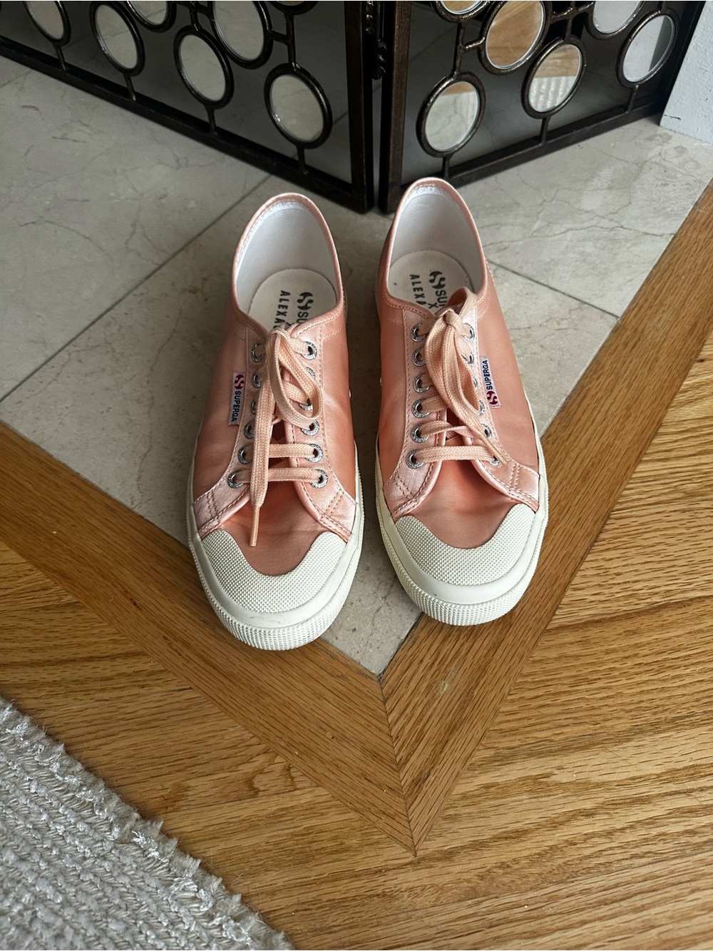 Superga X Alexa Chung Peach Pink Canvas Low-Top Sneakers